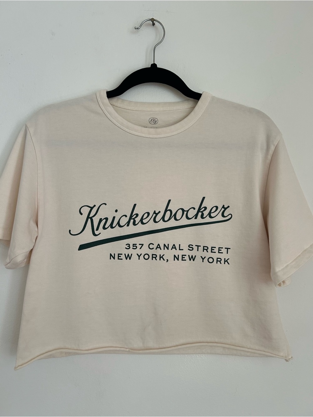 Knickerbocker Stadium Heavyweight Crop T-Shirt Milk Size Small